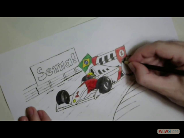 Fernando Rebouças desenha carro de Ayrton Senna
